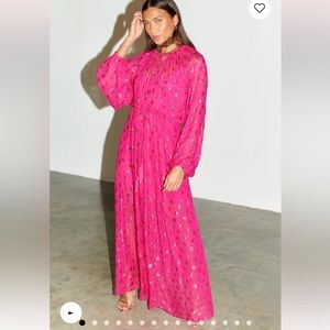 NEVERFULLYDRESSED pink jacquard dress